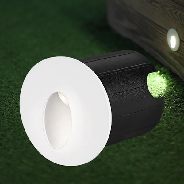 BRAYTRON Vector A mini LED väggspotlight, rund, vit, 2W, 3000K, IP65 Vit