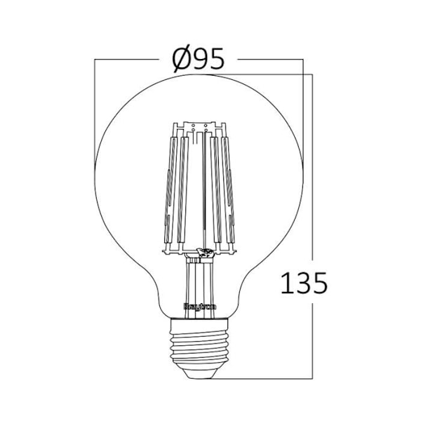 LED ampul G95 filament 6W E27 2200K dæmpbar Bärnsten