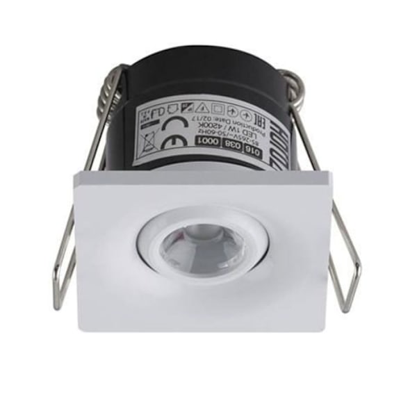 Mini fyrkantig justerbar LED spotlight 1W (8W) 4200K Vit Vit