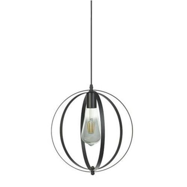 NEWTON taklampa rund svart metall 60W Svart