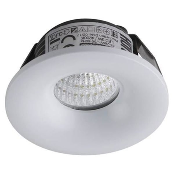 Mini 3W kiinteä pyöreä LED-kohdevalo Valkoinen Vit