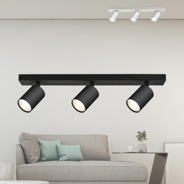 Sæt med 2 loftslamper med 3 overflademonterede spots BETA-U2 Alu GU10 3x35W Sort Svart