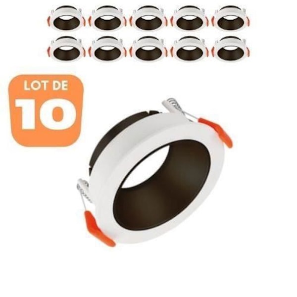 Set med 10 st Beta R1 runda vit/svarta MR16 GU10/GU5.3 spotholders vit svart