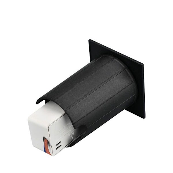 Mini spot LED mural BRAYTRON Vector D, kvadratisk, svart, 2W, 3000K, IP65 Svart