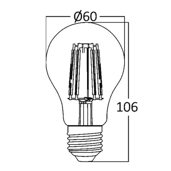 A60 LED glødelampe E27 7W 6500K Braytron