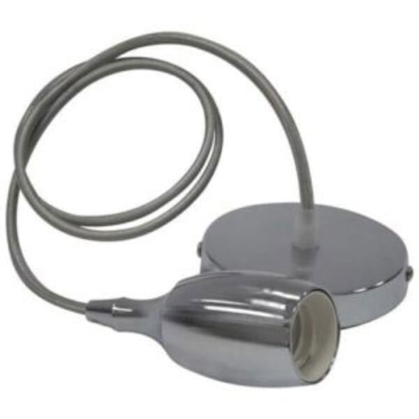 Kaapeliriippuvalaisin (1m) Weber kromi E27 IP20 max 60W Krom