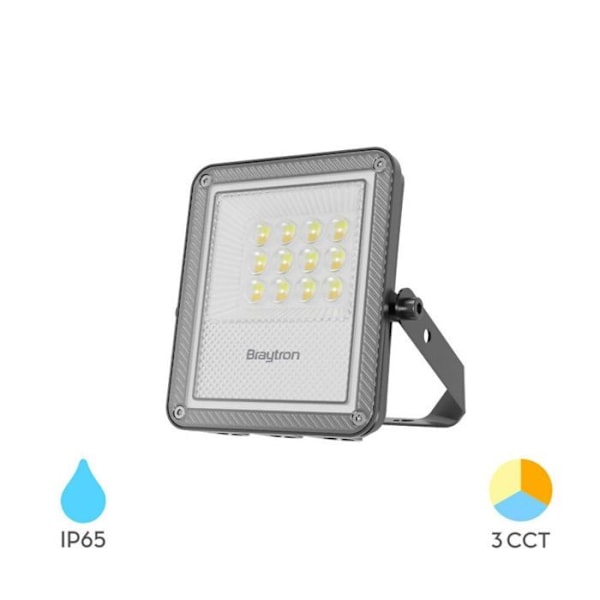 LED-projektor 20W 3-i-1 2200lm IP65 IK06 – Grå Grå