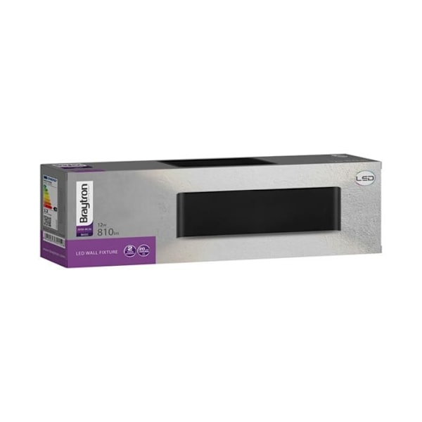 BRAYTRON AVVA2 LED vägglampa, svart, 12W, 810lm, aluminium Svart