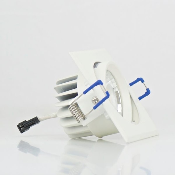 Spot LED downlight fyrkantig vit 3W (Eq. 25W) Dim 90x90mm Matt krom