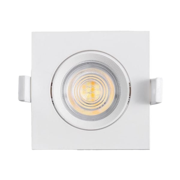 3i1 firkantet hvid forsænket LED-spot 7W IP20 Vit