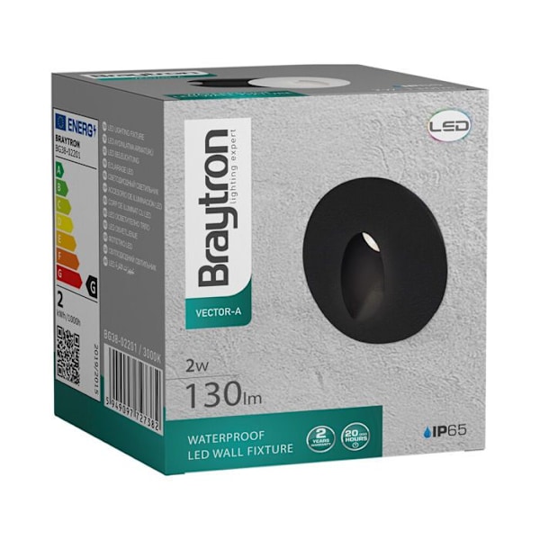 Mini spot LED mural BRAYTRON Vector-B - Svart - 2W Svart