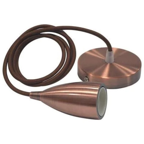Kabellampa (1m) Edison koppar E27 IP20 max 60W Koppar