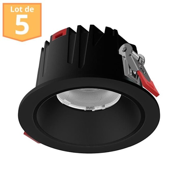 Sæt med 5 Braytron Sorte 20W 3in1 IP20 forsænkede LED-spotlights Svart