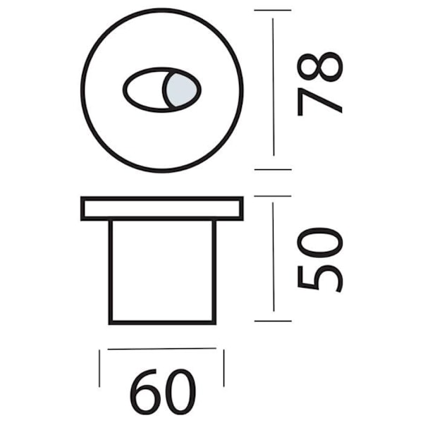 Pyöreä musta LED-seinävalaisin 3W 4000K Svart