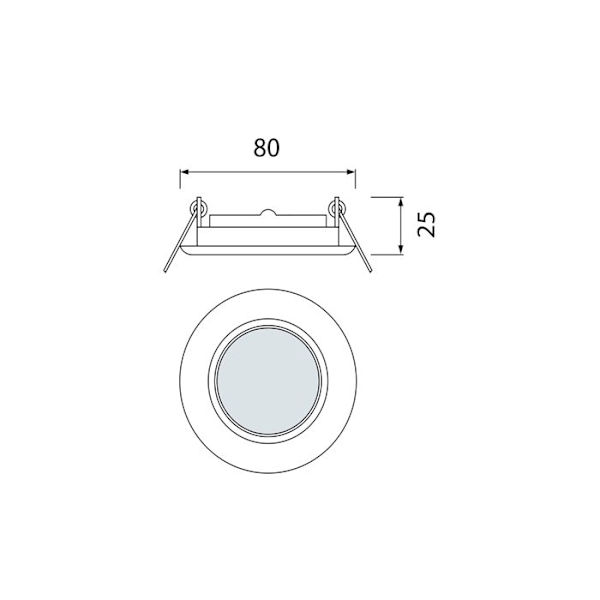 Stöd rund matchchrome vattentät IP65 Diam 83mm Matt krom