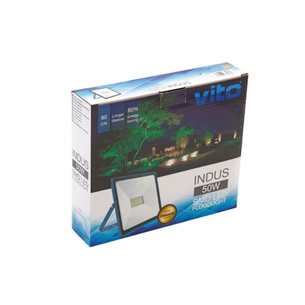 Extra platt LED-projektor 10W IP65 1000 Lumen 6000K INDUS Dim. 90x70x25mm Grå