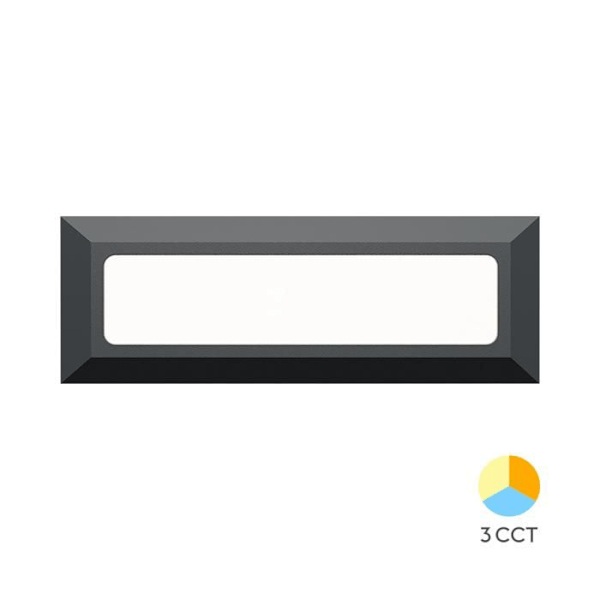 Vekta-B Braytron 3W 180lm 3-i-1 Sort væglampe med LED IP65 Svart