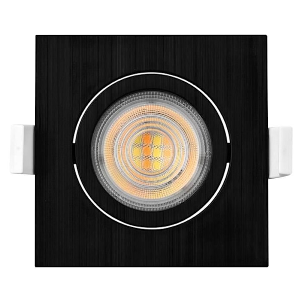 3i1 firkantet sort forsænket LED-spot 7W IP20 Svart