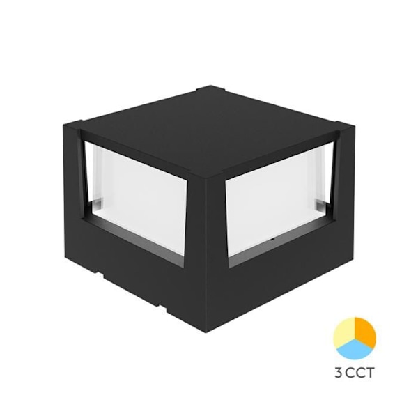 Applikations LED vägglampa kvadratisk Braytron 15W 1450lm 3i1 Svart IP65 Svart