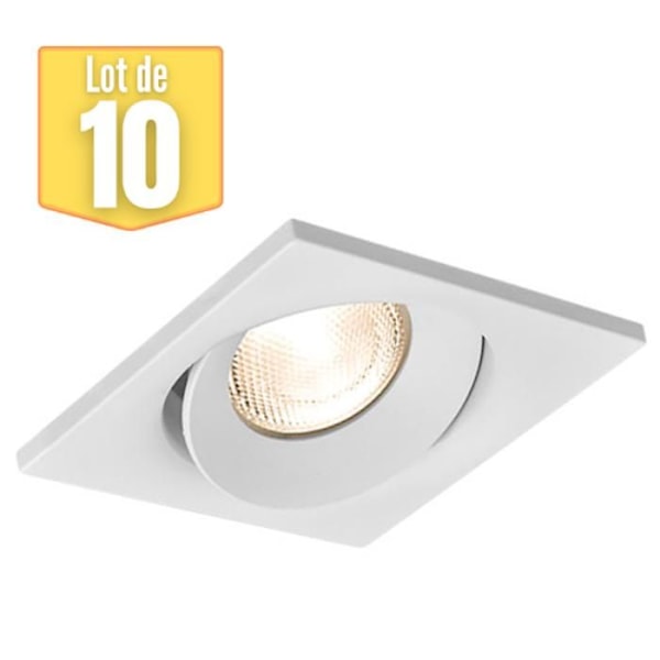 Sæt med 10 BRAYTRON Tetra-E3 punktbeslag, firkantet, hvid, justerbar, længde og bredde 90 mm, aluminium Vit