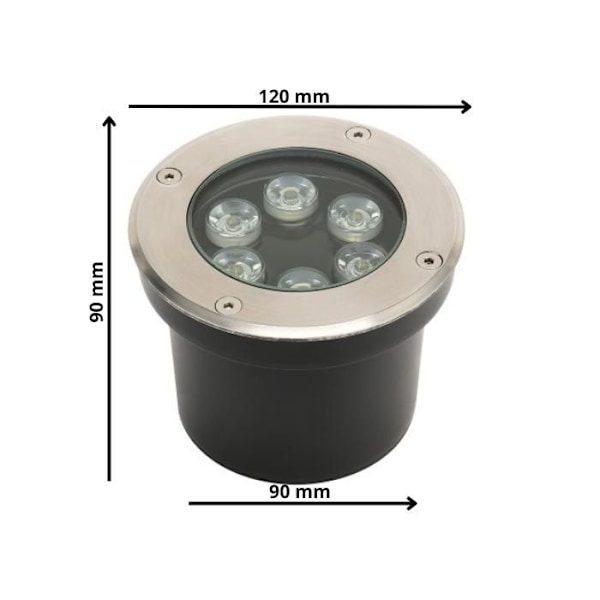 Spot LED indbygget vandtæt 6W 600lm 4000K IP67 Matt krom