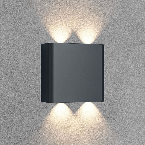 Vägglampa utomhus 4W 320lm 3CCT IP65 Grå