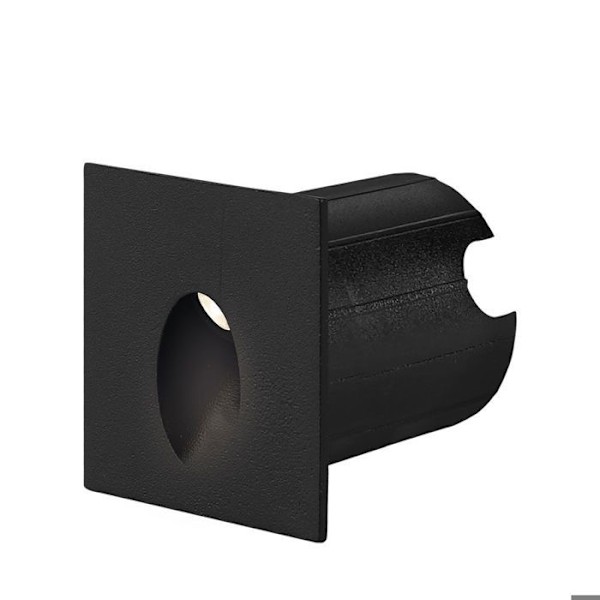 Mini spot LED seinävalaisin BRAYTRON Vector D, neliö, musta, 2W, 3000K, IP65 Svart