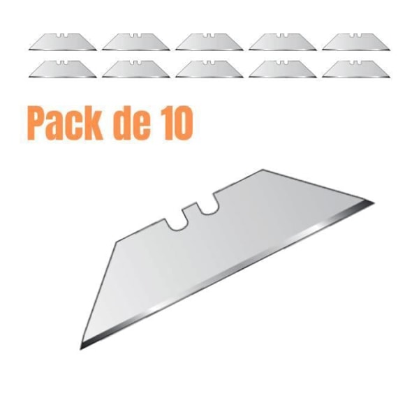 Paket med 10 trapetsformade skärblad L.60mm