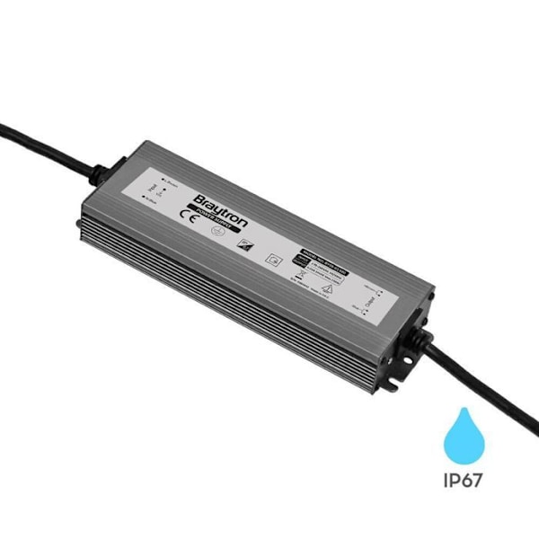 Strömförsörjning 150W IP67 i svart aluminium