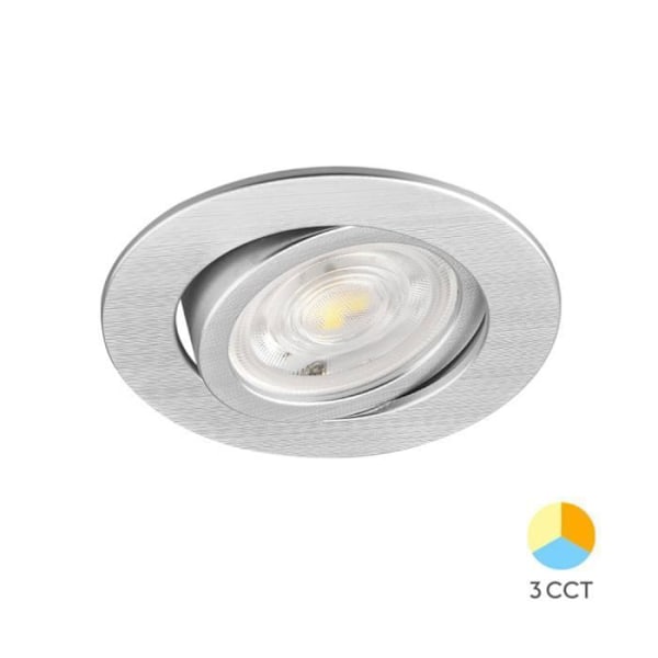 3in1 pyöreä upotettu LED-kohdevalo Alu 7W IP20 aluminium