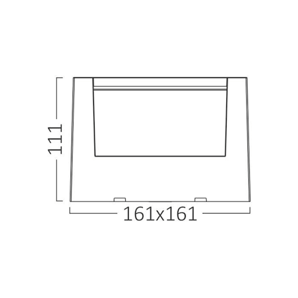 Applikations LED vägglampa kvadratisk Braytron 15W 1450lm 3i1 Svart IP65 Svart