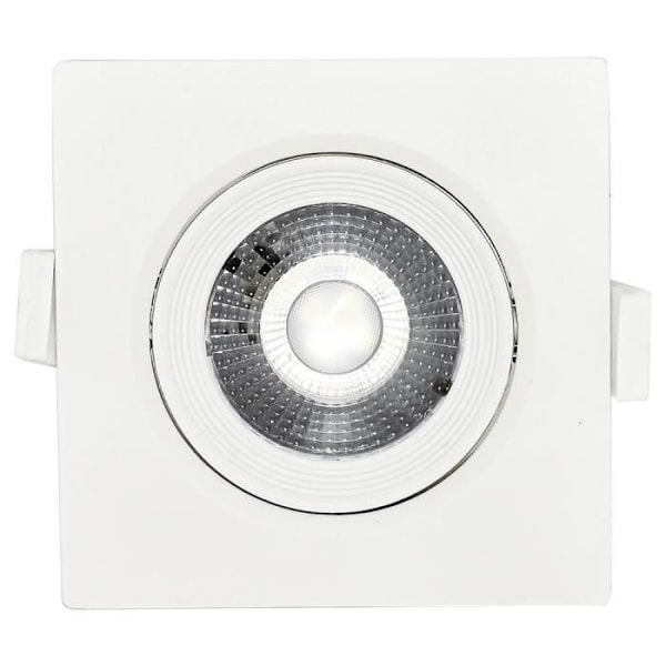 Hvid firkantet forsænket LED-spot 5W IP20 4000K Vit