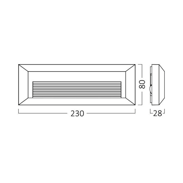 Väggmonterad LED VEKTA-B 3-i-1 3W 180lm IP65 Antracit Antracit