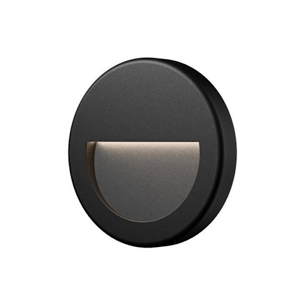 VEKTAB2 rund sort LED vægspot 3W 3000K IP65 Svart