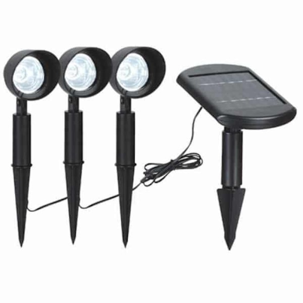 Aurinkopaneelilla varustetut LEDspotit 9x0,06W IP44 6400K Svart