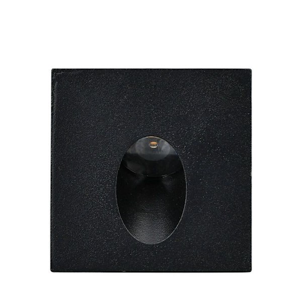 Mini spot LED væglys BRAYTRON Vector D, kvadratisk, sort, 2W, 3000K, IP65 Svart