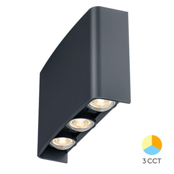 Ulkoseinävalaisin 6W 480lm 3CCT IP65 Grå