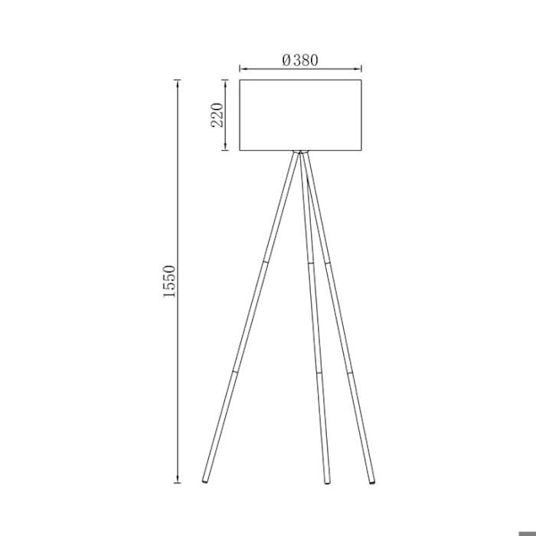 Dekorativ gulvlampe 1xE27 23W IP20 – Sort Svart
