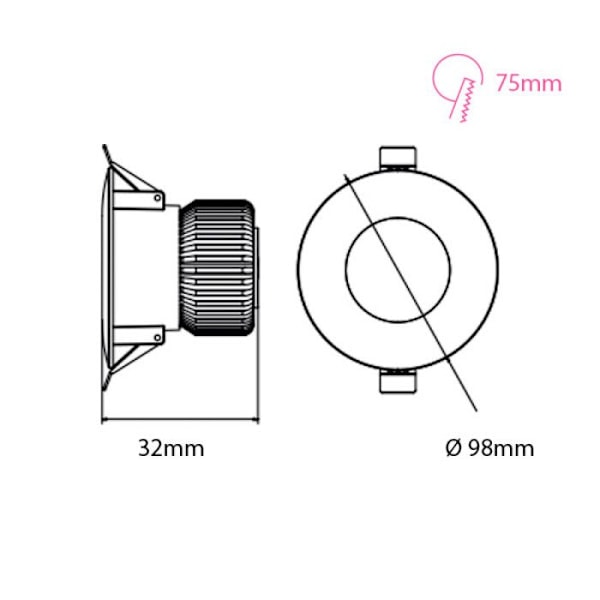 ALEXA SMD LED rund svart spotlight 8W 7000K Svart