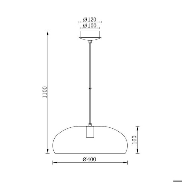 Dekorativ ophæng 1xE27 23W IP20 Sort metal – BV05-00031 Svart