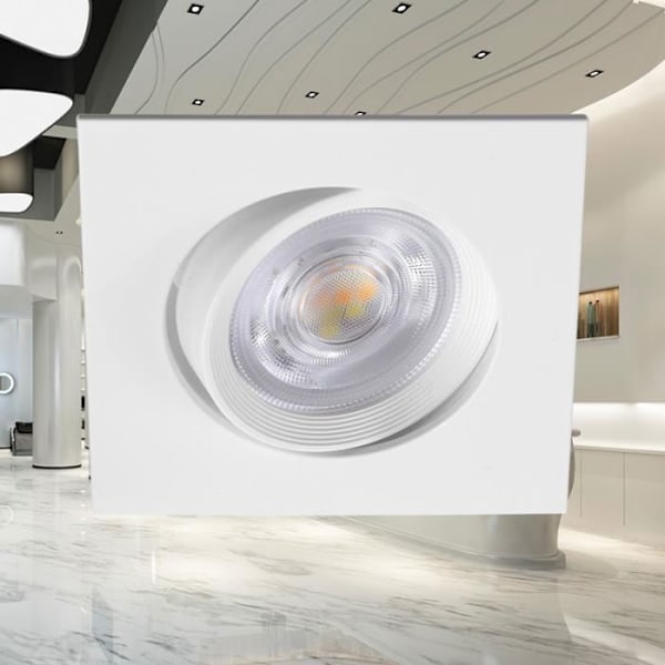 Spot LED inbyggd 3 i 1 kvadrat vit 7W IP20 dimbar Vit