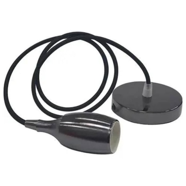 Kabel pendel (1m) Weber sort perle E27 IP20 max 60W Svart pärla