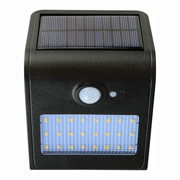 Solcellig LED-blixt SIRIUS-1 IP44 4000K med PIR-sensor Svart