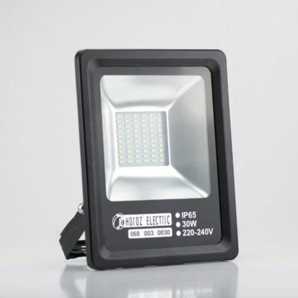 Ekstra flad LED projektor 30W IP65 6500K Dim. 193x249.5x49.5mm Svart