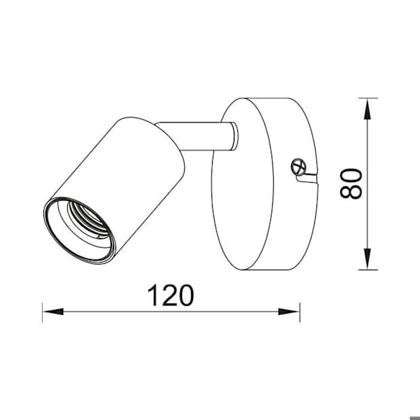 Vägglampa 1xE27 23W IP20 – Svart metall Svart
