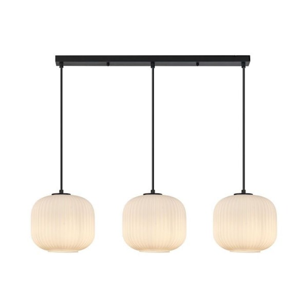 Suspension dekoration 3xE27 23W IP20 – Opal/Sort Opal+Svart