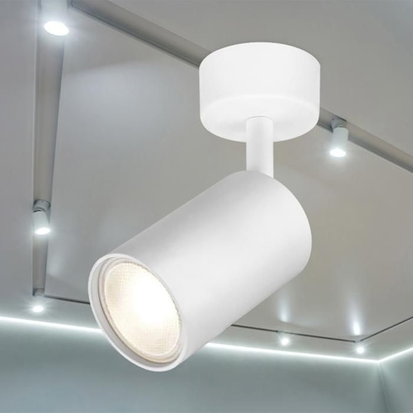 Vit justerbar takspotlight GU10 35W Vit