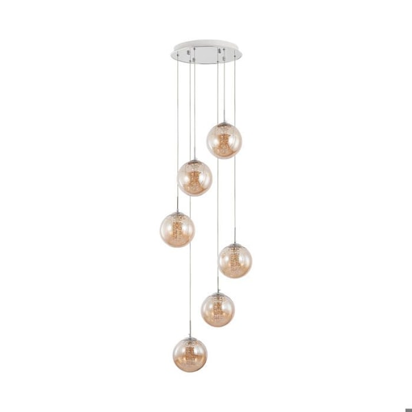 Dekorativ upphängning 6xG9 10W – Metall Design Amber Bärnsten