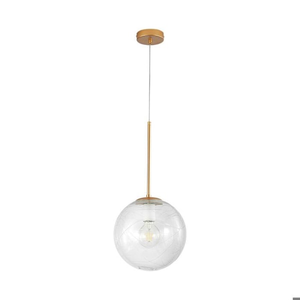 Dekorativ ophæng E27 1x23W i glas og guldmetal gyllene