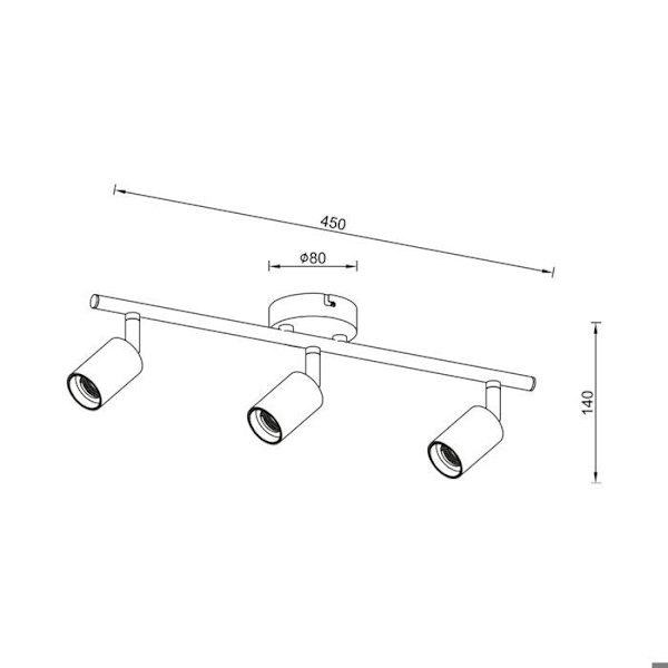 Dekorativ LED taklampa 3xE27 23W IP20 – Svart metall Svart